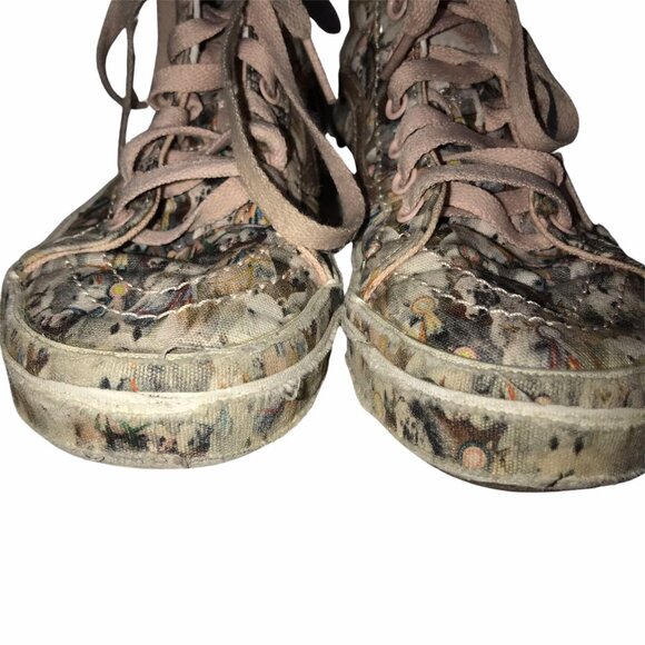 HTF Vans Molo Pink Horse Hi Top Sneakers 2.5 Equestrian Animal Lover - Picture 5 of 12